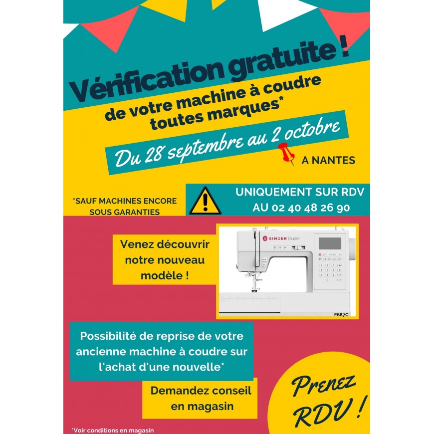 VERIFICATION GRATUITE DE VOTRE MACHINE A COUDRE A NANTES