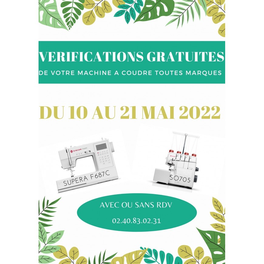 VERIFICATION GRATUITE DE VOTRE MACHINE A COUDRE A ANCENIS