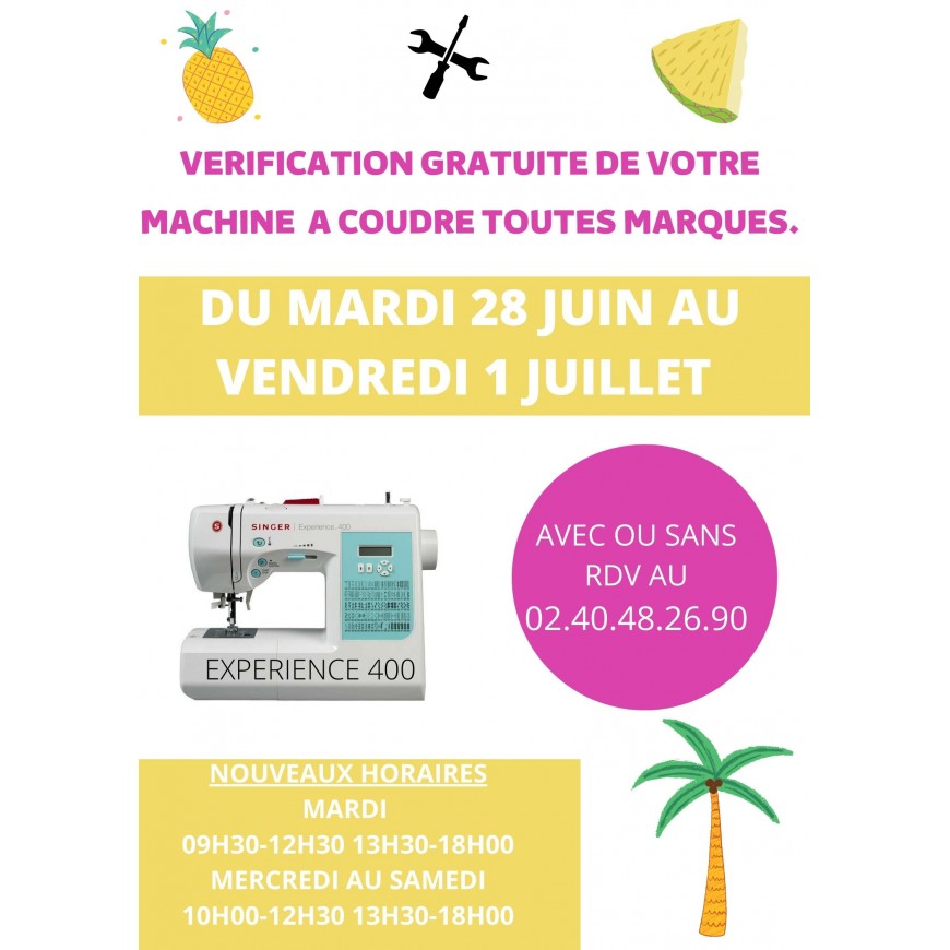 VERIFICATION GRATUITE DE VOTRE MACHINE A COUDRE A NANTES