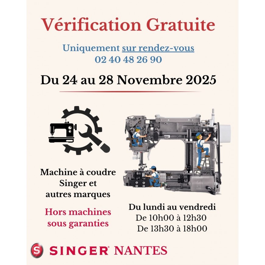 VERIFICATIONS GRATUITES SINGER NANTES